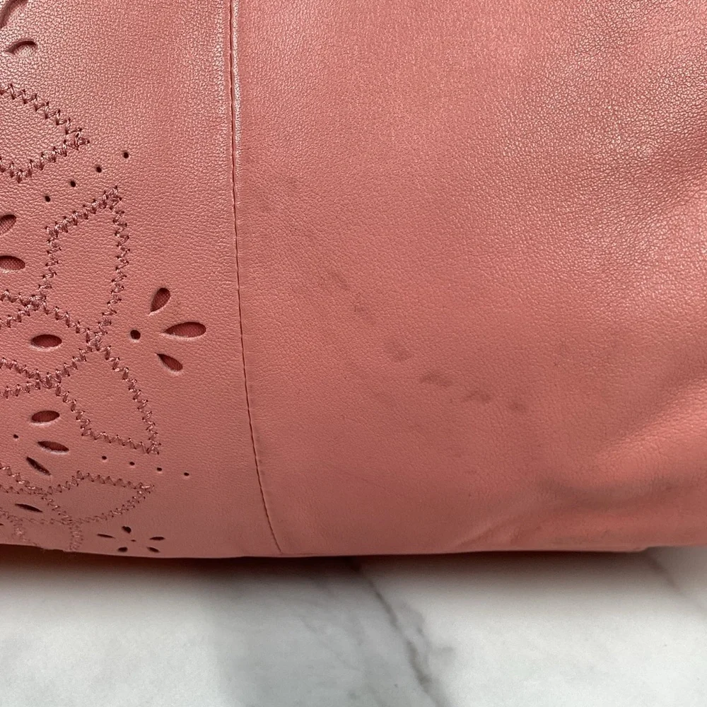 COACH‎ 22485 VINTAGE ASHLEY TOSSED LASER CUT LEATHER SHOULDER BAG PINK CORAL HOB - Picture 13 of 16